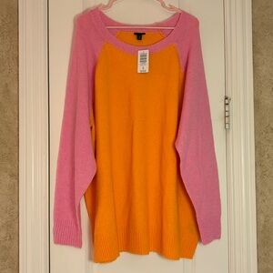 Torrid Women’s Fuzzy Pullover Long Sleeve Sweater NWT Bright Marigold 4X